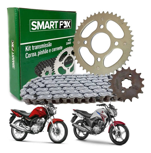 Kit Relação Smartfox sem Retentor Honda Cg 150 Titan Fan 2004 a 2015 428H 118L 43/16T