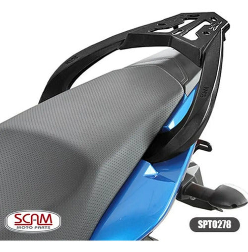Suporte de Baú Bagageiro Scam Liga Leve Yamaha Factor 125 150 2016 a 2025 Preto Fosco