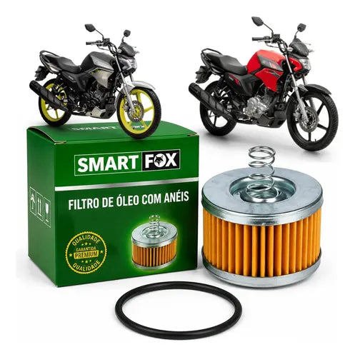Filtro de Óleo com Anéis de Vedação Smartfox Yamaha Factor 125 Fazer Factor Crosser 150