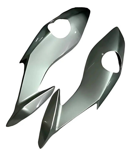 Par de Carenagens Laterais do Farol Paramotos Honda Cg 160 Fan Start 2016 a 2021 Prata Metálico