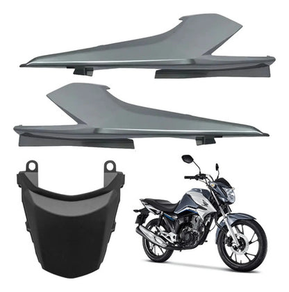 Kit Rabeta Lateral Completa Paramotos Honda Cg 160 Titan 2022 a 2024 Prata Ibiúna Metálico