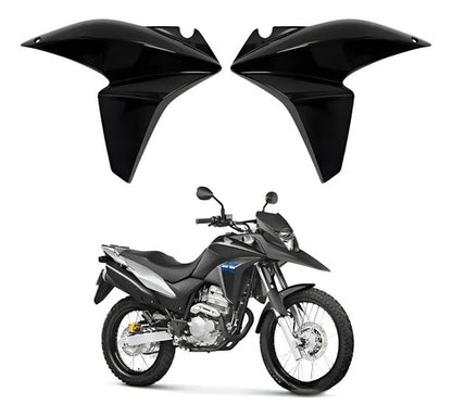 Par de Aletas Abas do Tanque Paramotos Honda Xre 300 2013 a 2015 Preto Brilhante