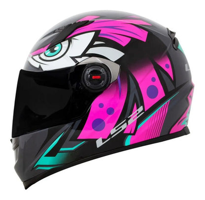 Capacete LS2 Classic FF358 Tribal Fúcsia Brilhante Tamanho 58/M