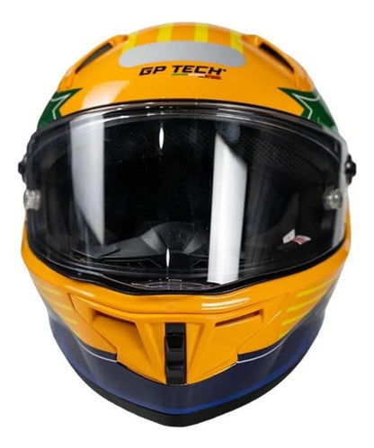 Capacete GP Tech Pilot Grand Prix Brasil Amarelo Brilhante