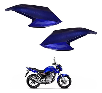 Par de Aletas Abas do Tanque Paramotos Honda Cg 160 Fan Start 2022 a 2024 Azul