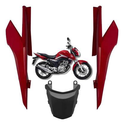 Kit Rabeta Lateral Completa Paramotos Honda Cg 160 Titan 2016 a 2024 Vermelho Guaraú