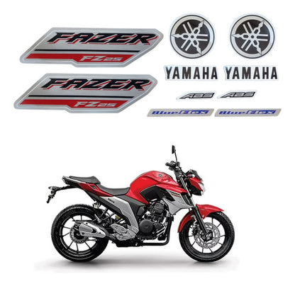 Kit Adesivos JS Yamaha Fazer Fz25 250 2018 a 2020 Vermelho