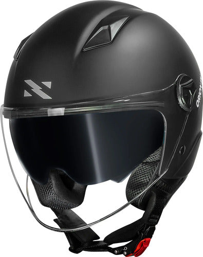 Capacete Aberto Norisk Orion SV Solid com Óculos Solar Interno Preto Fosco
