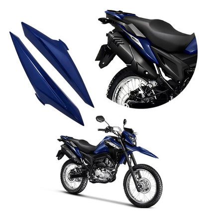 Par de Tampas Laterais Traseiras Paramotos Honda Bros 160 2025 em diante Azul