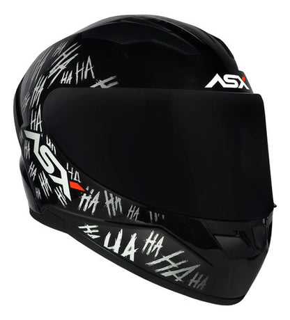 Capacete ASX City Fun Preto Branco Brilhante