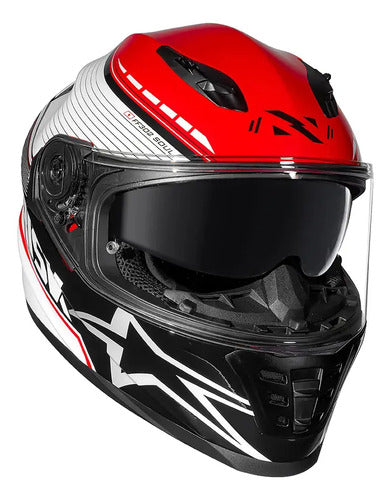 Capacete Norisk FF302 Soul II Grand Prix Japão com Óculos Solar Interno Branco