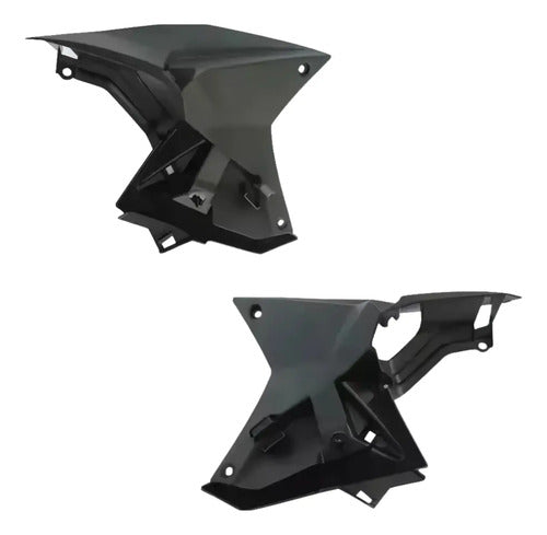 Par de Acabamentos Internos da Aba do Tanque Paramotos Honda Cg 160 Titan 2016 a 2021 Preto