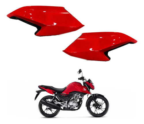 Par de Aletas Abas do Tanque Paramotos Honda Cg 160 Fan Start 2022 a 2024 Vermelho Marrakesh