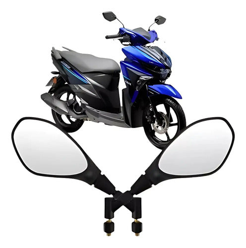Par de Espelhos Retrovisores GVS RVG Giro 360 Yamaha Neo 125 2020 em diante Lente Plana