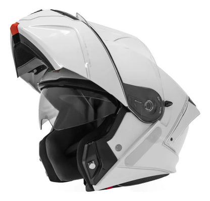 Capacete Escamoteável GP Tech A128 SV Pulse Solid com Óculos Solar Branco Brilhante Tamanho 58