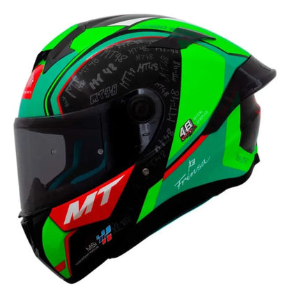 Capacete MT Helmets Targo S Ivan Ortola 2024 Verde Brilhante Tamanho 56/S