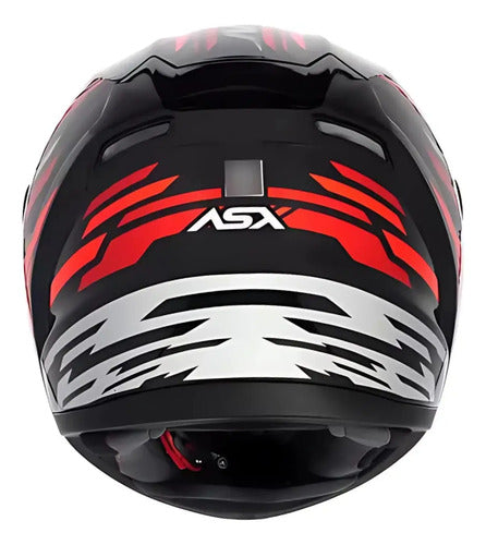 Capacete ASX City Arrow Preto Vermelho Branco Brilhante