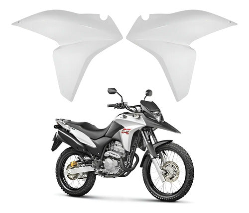 Par de Aletas Abas do Tanque Paramotos Honda Xre 300 2013 a 2015 Branco
