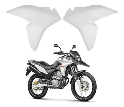 Par de Aletas Abas do Tanque Paramotos Honda Xre 300 2013 a 2015 Branco
