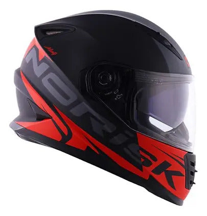 Capacete Norisk FF302 Manty com Óculos Solar Interno Preto Vermelho Fosco