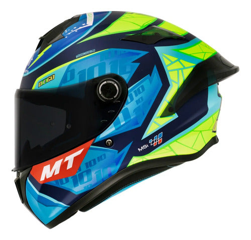 Capacete MT Helmets Targo S Diogo Moreira Azul Fosco