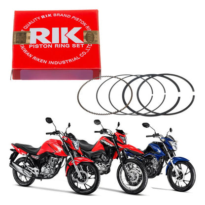 Jogo de Anéis do Pistão RIK Honda Cg Bros 160 Titan Fan Start Cargo 2016 a 2025 0,25