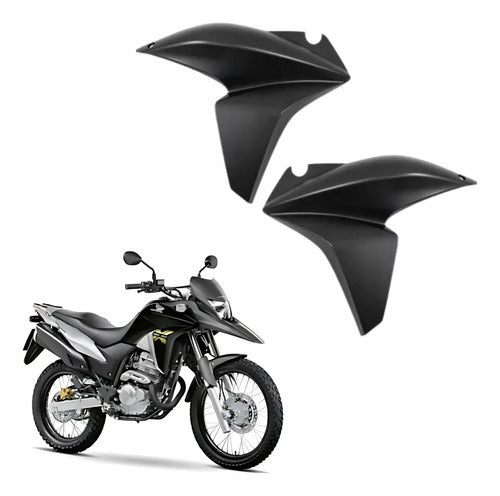 Par de Aletas Abas do Tanque Paramotos Honda Xre 300 2013 a 2015 Cinza Fosco