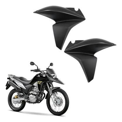 Par de Aletas Abas do Tanque Paramotos Honda Xre 300 2013 a 2015 Cinza Fosco