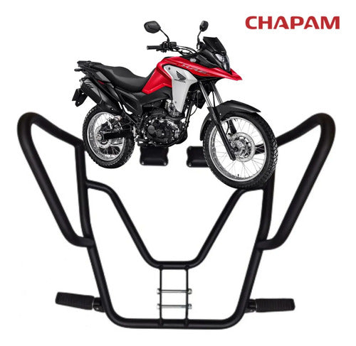 Protetor de Motor com Pedaleira Chapam Honda Xre 190 2025 em diante Preto Fosco