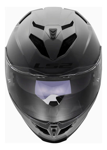 Capacete LS2 FF818 Storm III Solid com Óculos Solar Interno Cinza Brilhante Tamanho 60/L