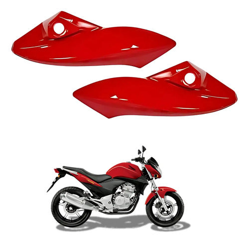 Bananinha Par de Carenagens Laterais do Farol Paramotos Honda Cb 300r 2009 a 2012 Vermelho