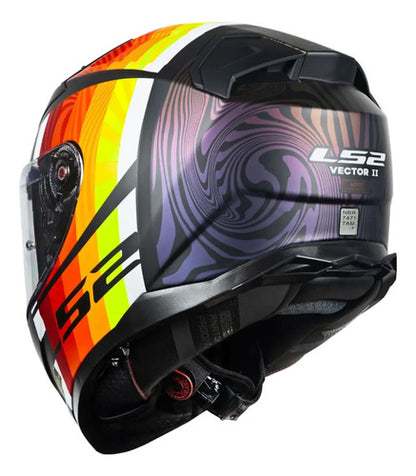 Capacete LS2 FF811 Vector II Freedom com Óculos Solar Interno Preto Laranja Fosco