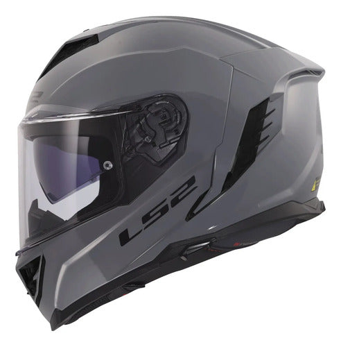 Capacete LS2 FF818 Storm III Solid com Óculos Solar Interno Cinza Brilhante Tamanho 62/XL