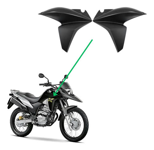 Par de Aletas Abas do Tanque Paramotos Honda Xre 300 2013 a 2015 Cinza Fosco