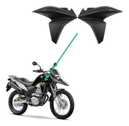 Par de Aletas Abas do Tanque Paramotos Honda Xre 300 2013 a 2015 Cinza Fosco
