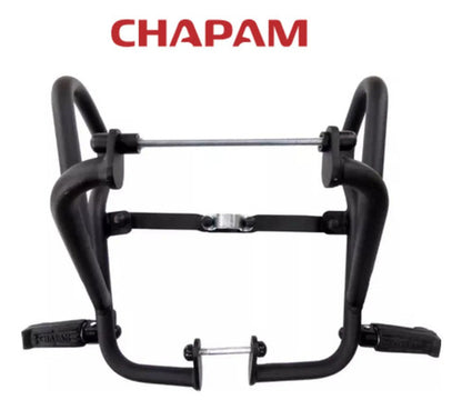 Protetor de Motor com Pedaleira Chapam Yamaha Crosser 150 2014 a 2024 Preto Fosco