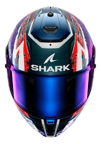 Capacete Shark Spartan RS Carbon Zarco Signature Branco Roxo Brilhante