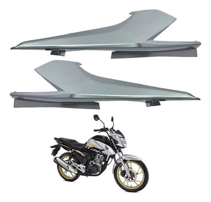 Par de Rabetas Laterais Paramotos Honda Cg 160 Titan 2016 a 2024 Prata Edição Especial
