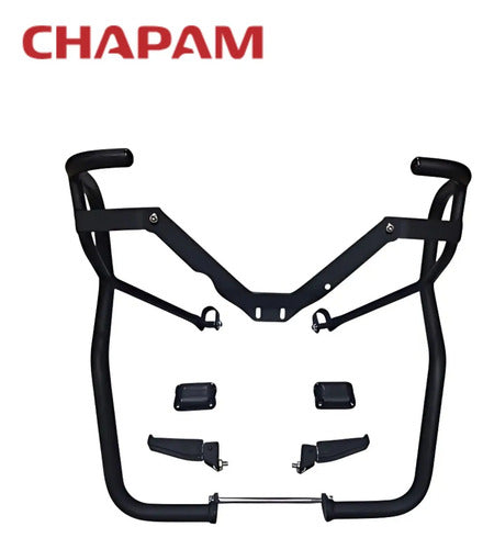Protetor de Motor com Pedaleira Chapam Yamaha Lander 250 2025 em diante Preto Fosco