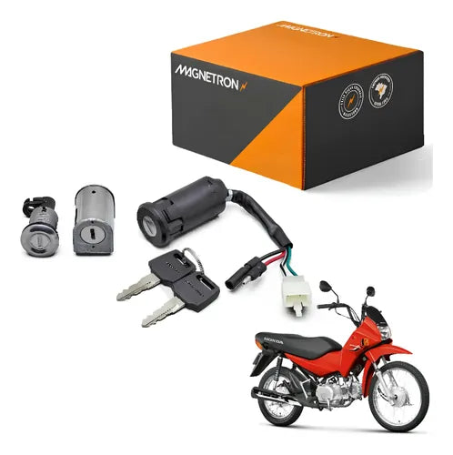 Conjunto de Travas com Chave de Ignição Magnetron Honda Pop 100 2007 em diante