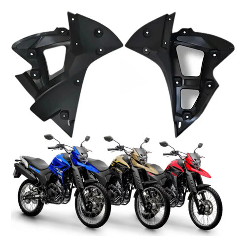 Par de Acabamentos Internos da Aba do Tanque Paramotos Yamaha Lander 250 2020 a 2025 Preto