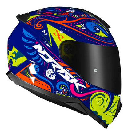 Capacete Norisk Razor Circus Azul Amarelo Brilhante Tamanho 62/XL