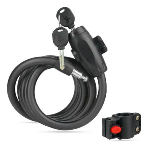 Trava de Segurança Antifurto Cabo Espiral GP Tech ZX2144 12 mm x 150 cm Universal