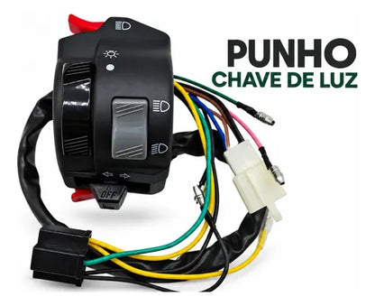 Interruptor do Farol com Seta Smartfox Yamaha Factor 125 2000 a 2014 Xtz 125 2006 a 2014 10 Fios