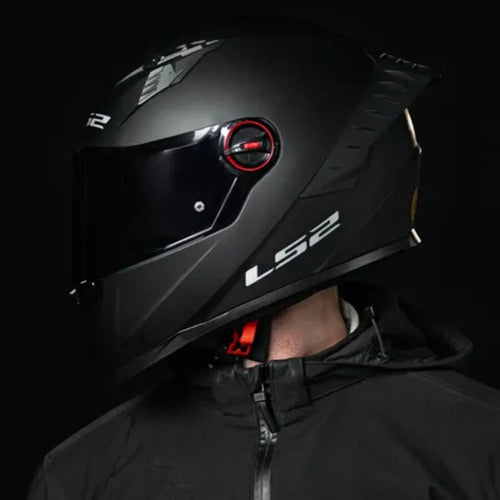 Capacete LS2 FF358 Pro Solid com Spoiler Preto Fosco