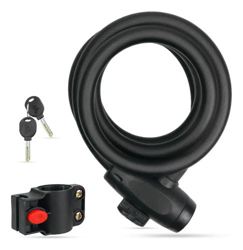 Trava de Segurança Antifurto Cabo Espiral GP Tech ZX2144 12 mm x 150 cm Universal