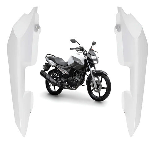 Par de Rabetas Laterais Paramotos Yamaha Factor 150 2016 a 2022 Branco