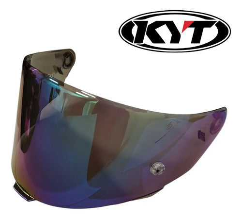 Viseira KYT TT-Course Iridium Rainbow Camaleão