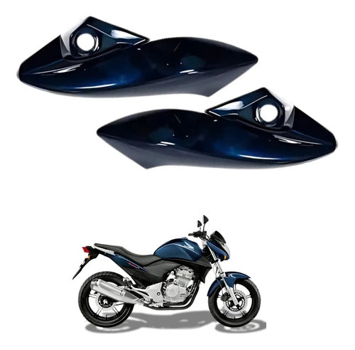 Bananinha Par de Carenagens Laterais do Farol Paramotos Honda Cb 300r 2009 a 2015 Azul