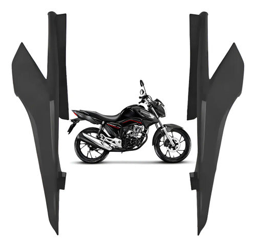 Par de Rabetas Laterais Paramotos Honda Cg 160 Titan 2022 a 2024 Preto Fosco